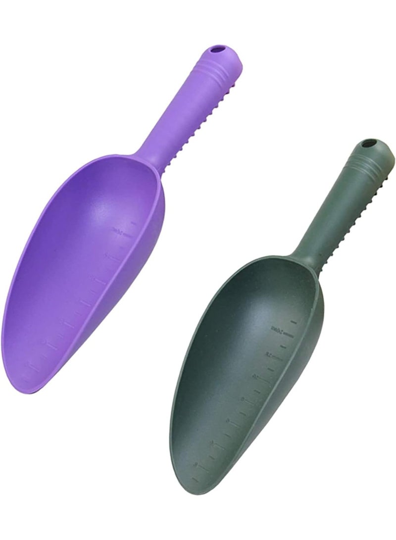 2 قطعة مجرفة حديقة بلاستيكية مضادة للانزلاق، أداة حفر ونقل الأصص اليدوية - Image 1